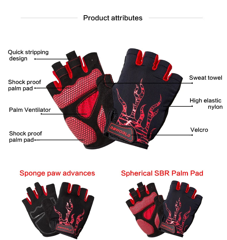 Brand Cycling Bicycle Half Finger Gloves Men Mtb Bike Motocross Gloves Luvas Guantes Bicicleta Invierno Silica gel