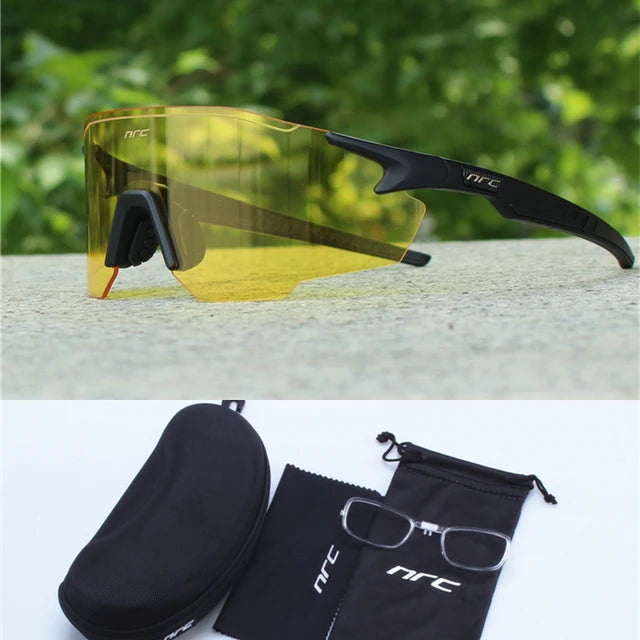 NRC Fahrrad-Sonnenbrille mit Box TR90 Sport-Fahrradbrille MTB Mountainbike Angeln Wandern Reitbrille für Männer Frauen Sport