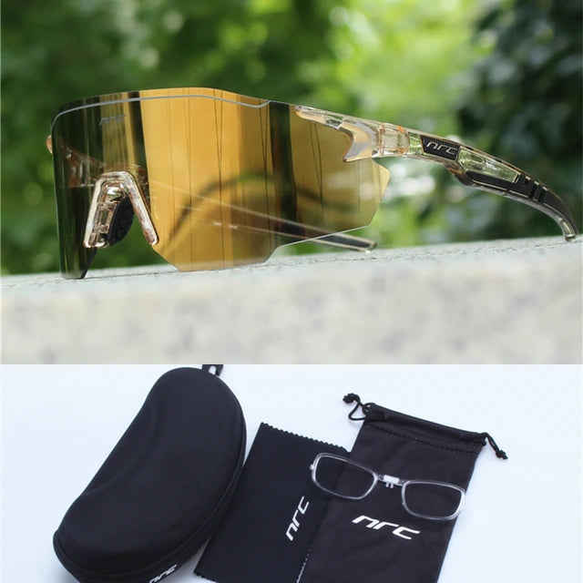 NRC Fahrrad-Sonnenbrille mit Box TR90 Sport-Fahrradbrille MTB Mountainbike Angeln Wandern Reitbrille für Männer Frauen Sport