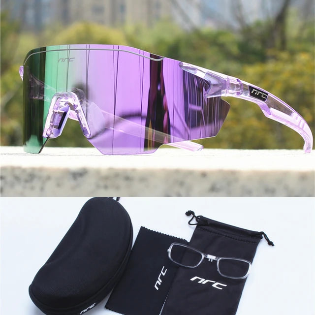 NRC Fahrrad-Sonnenbrille mit Box TR90 Sport-Fahrradbrille MTB Mountainbike Angeln Wandern Reitbrille für Männer Frauen Sport