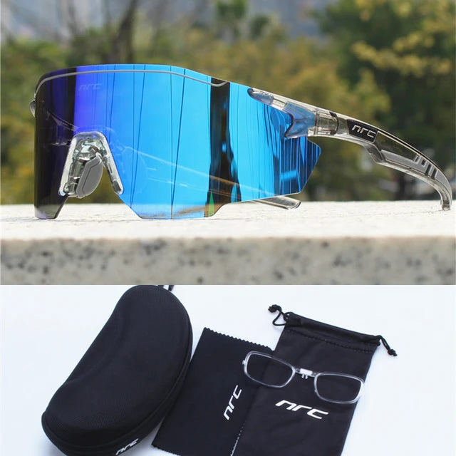 NRC Fahrrad-Sonnenbrille mit Box TR90 Sport-Fahrradbrille MTB Mountainbike Angeln Wandern Reitbrille für Männer Frauen Sport