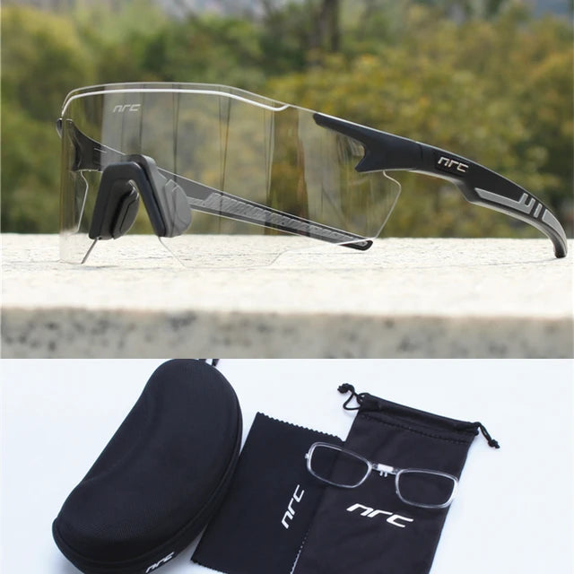 NRC Fahrrad-Sonnenbrille mit Box TR90 Sport-Fahrradbrille MTB Mountainbike Angeln Wandern Reitbrille für Männer Frauen Sport