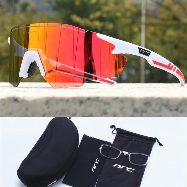 NRC Fahrrad-Sonnenbrille mit Box TR90 Sport-Fahrradbrille MTB Mountainbike Angeln Wandern Reitbrille für Männer Frauen Sport