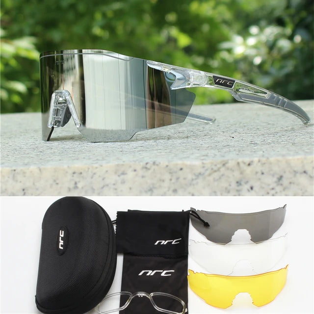 NRC Fahrrad-Sonnenbrille mit Box TR90 Sport-Fahrradbrille MTB Mountainbike Angeln Wandern Reitbrille für Männer Frauen Sport