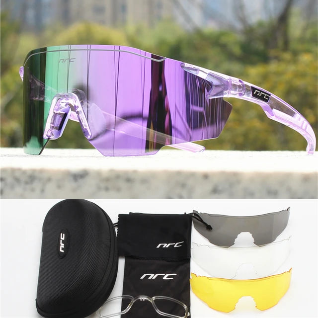 NRC Fahrrad-Sonnenbrille mit Box TR90 Sport-Fahrradbrille MTB Mountainbike Angeln Wandern Reitbrille für Männer Frauen Sport