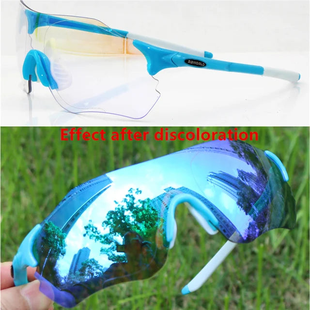 Photochromic Discoloration Sports Men Sunglasses Road Cycling Glasses Mountain Bike Bicycle Riding Goggles Eyewear