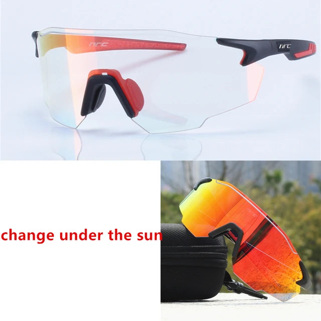 NRC Fahrrad-Sonnenbrille mit Box TR90 Sport-Fahrradbrille MTB Mountainbike Angeln Wandern Reitbrille für Männer Frauen Sport