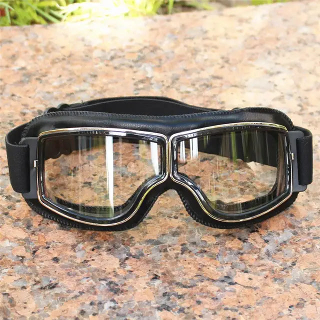 Universal Vintage Motorcycle Goggles Pilot Motorbike Scooter Biker Glasses Helmet Goggles Foldable