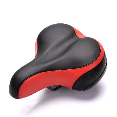 Wide Thicken Bicycle Saddle Seat Soft Silicone With Reflective Stickers MTB Road Bike Rear Light Cycling Hollow Cushion Saddle